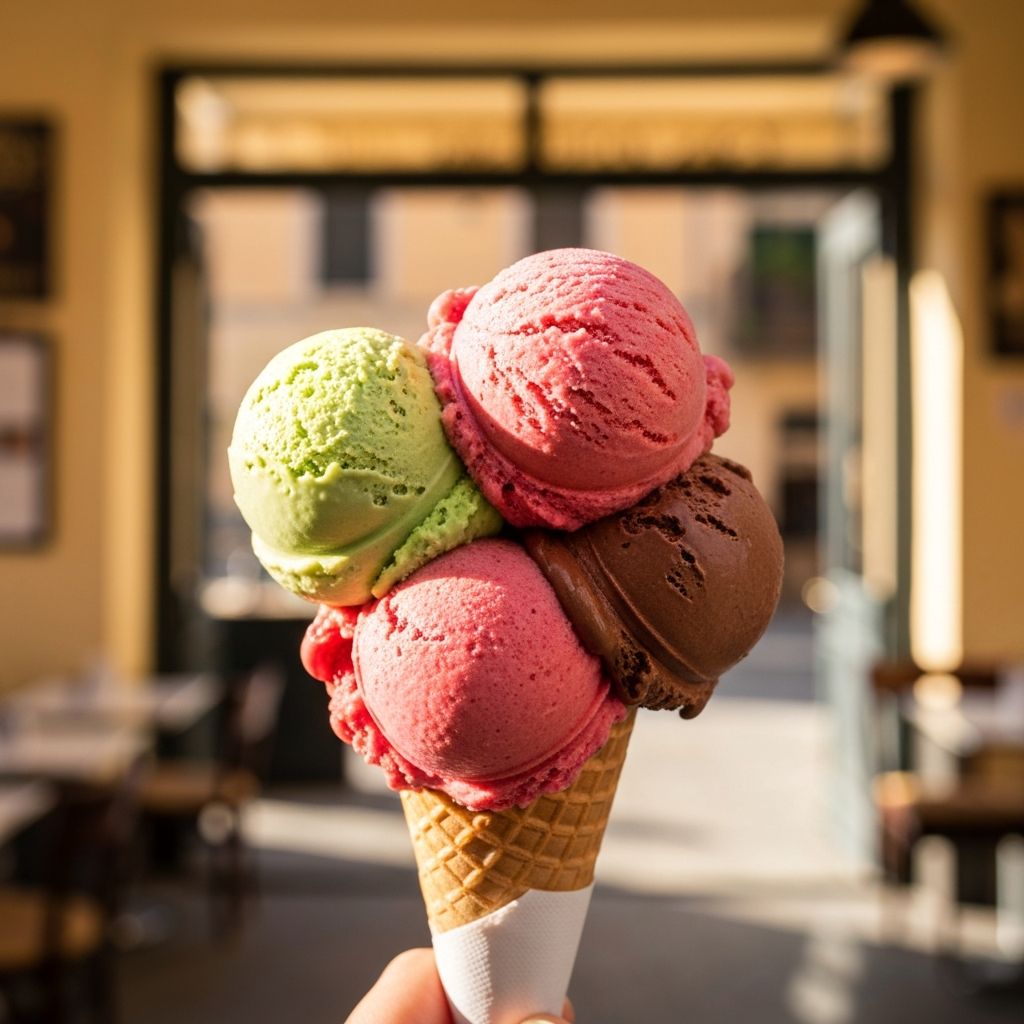 Frisches handgemachtes Eis im Eiscafé Dolomiti Lechhausen Augsburg